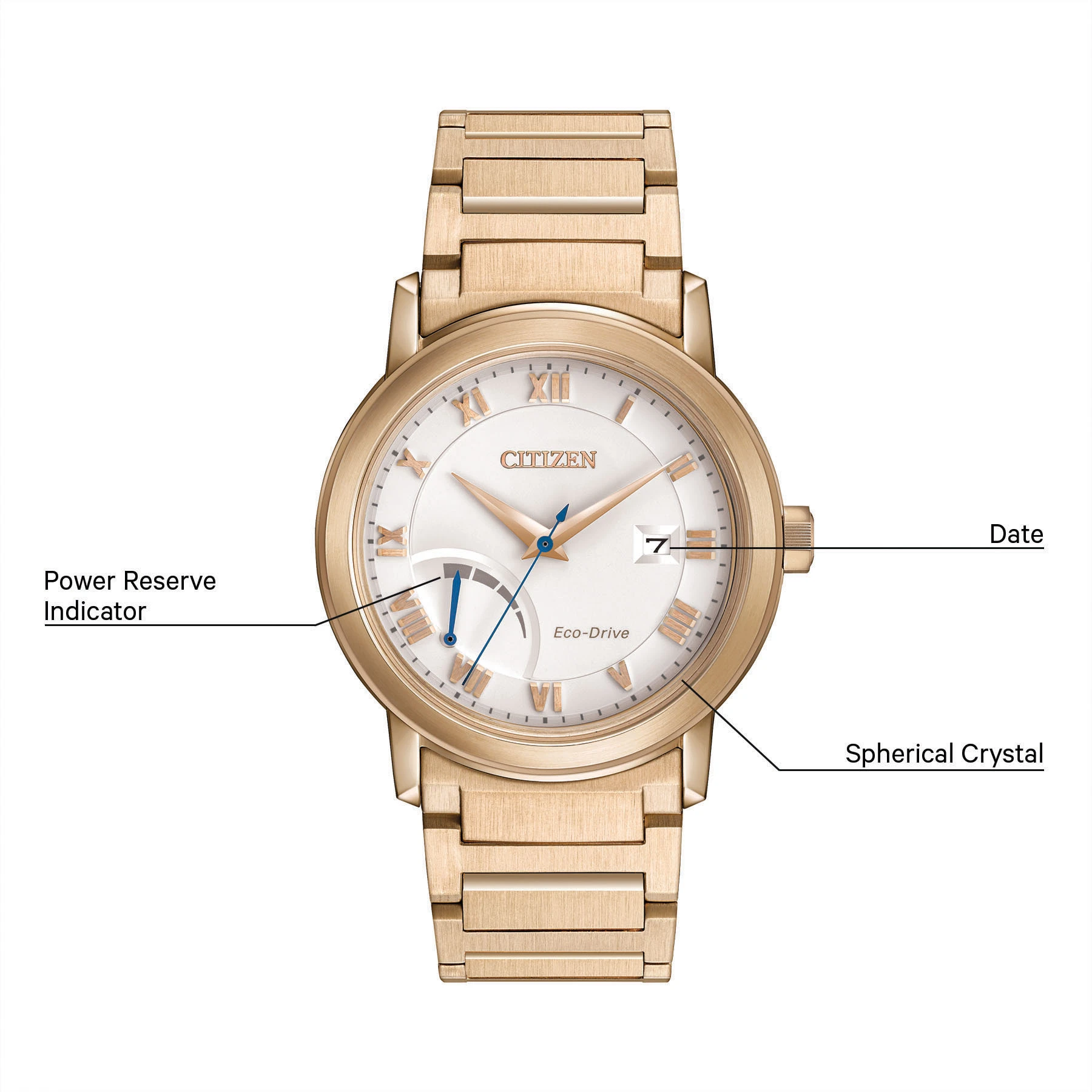 Citizen Power Reserve Eco-Drive Rose Gold Watch | CITIZEN